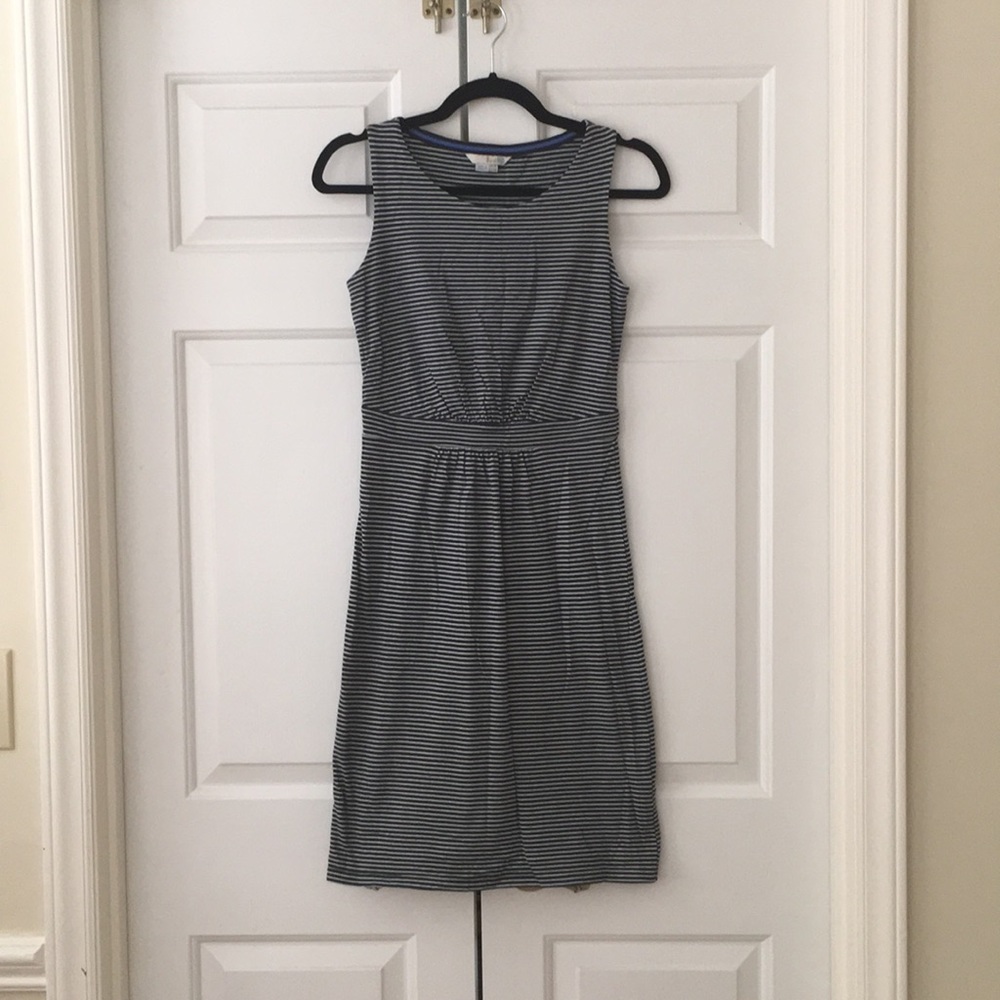 COPY - Boden navy and gray striped summer dress